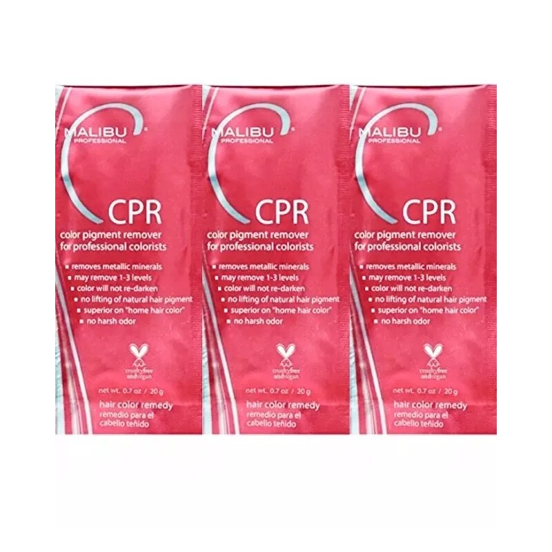 Malibu 3 Malibu CPR Color Remover Stain Pigment Reducer Packets