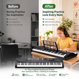 61-Key Digital Keyboard Piano for Beginners – Portable Electric Piano for Students & Home Practice