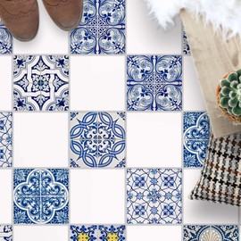 Tile Stickers - [Tile Film Floor] - Sticker Film Sticker for Floor Tiles - Kitchen or Bathroom I Tile Film as an Alternative to Tile Colour I 15 x 15 cm - Classic Design