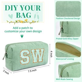 8PCS Bridesmaid Proposal Gifts Corduroy Makeup Bag Bulk for Wedding Party Favors Bachelorette Party Decorations Toiletry Organizer Bag Cosmetic Case Gift