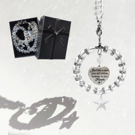 Sympathy Suncatcher Crystal Memorial Car Charm Gift for Loss of Loved Mom, Dad, Husband, The Brightest Star in The Sky Grief Condolences Remembrance Gift