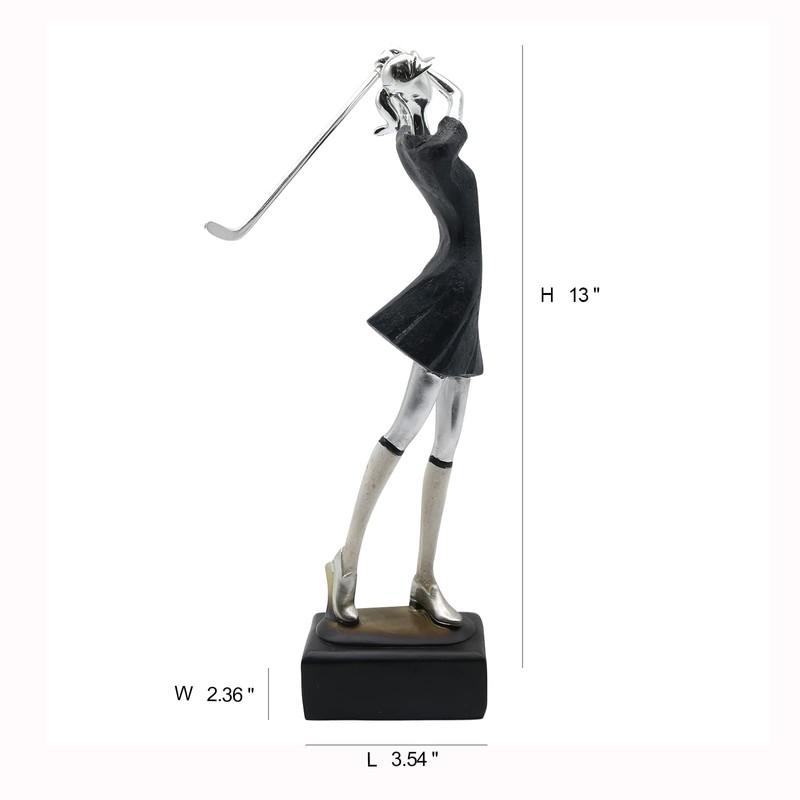 Lukitas Lady Golfer Statue and Sculpture, Golf Figurine Decor, Creative