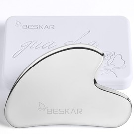 BESKAR Gua Sha Gesichtswerkzeuge, natürlicher Jadestein, Guasha-Masaager für Kieferformung, Straffung der Gesichtshaut und Reduzierung von Falten, Gesichtsschab-Massagewerkzeug, Hautpflege-Geschenk