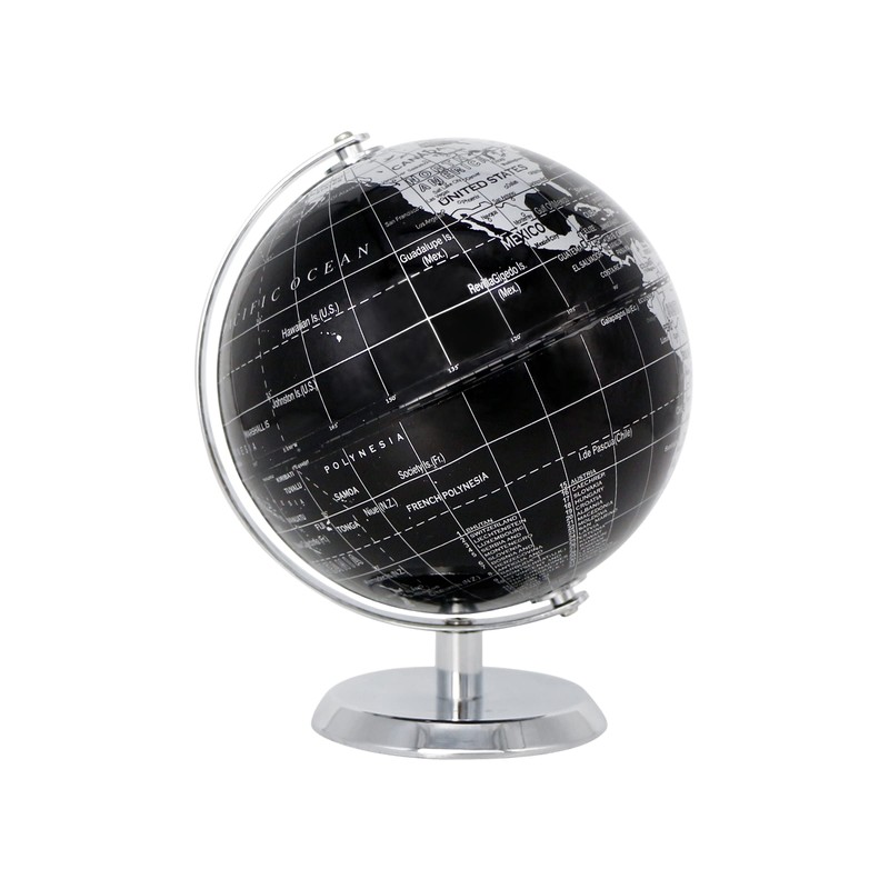 Topglobe 14 cm Metallic Globe - English Map - Educational/Geographical/Decoration