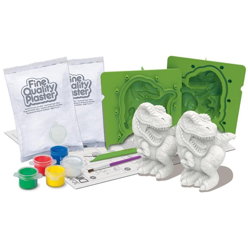 4M 404777 Mould & Paint-3D Dinosaurs, Mixed Colours