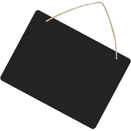 4 Pack Hanging Chalkboard Signs, 9.84x8 inch Double Sided Acrylic Black Chalkboards with Jute Rope for Home, Party, Store, Office, Garden (4pcs)