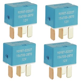 HUAREW AC Relay 90987-02027,4 Pins AC Relay Replace 90080-87026 90987-02028 Compatible with 1997-2014 Toyota Lexus and Scion Vehicles (Pack of 4)