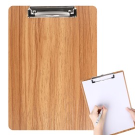 Clipboard A4 Wood, Clipboards A4, Multifunctional Wooden Writing Board Clip with Stainless Steel Clip, A4 Writing Board, Clipboard, Writing Pad, Multifunctional Writing Board (Cherry)
