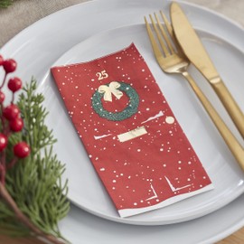 Ginger Ray RED-569 Christmas Door Napkins, Red