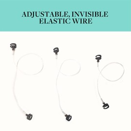 DOORES Brown Invisible Elastic Fish Line for Wire Hair Extensions 8pcs 18.5cm 24.5cm 30cm Secret Wire Extensions with 4 Stainless Steel Clips
