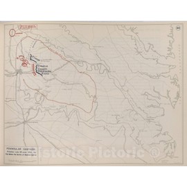 Historic 1959 Wall Map - The West Point Atlas of American Wars - Peninsular Campaign - Battle of Mechanicsville, June 1862 1 24in x 18in