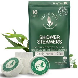 Vaporizadores de Ducha Aromaterapia | 10 Tabletas Aroma Eucalipto | Shower Steamers Artesanales Hechos en México con Aceites Esenciales Naturales | Sp