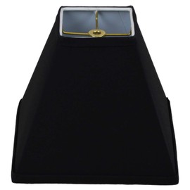 FenchelShades.com 4" Square Top x 9" Square Bottom 8" Slant Height Fabric Square Lampshade Spider Attachment (Black)