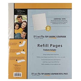 C.R. Gibson Scrapbook Top Loading Refill Pages, 3 Packs of 5 Sheets - 8.5 in. X 11 in.