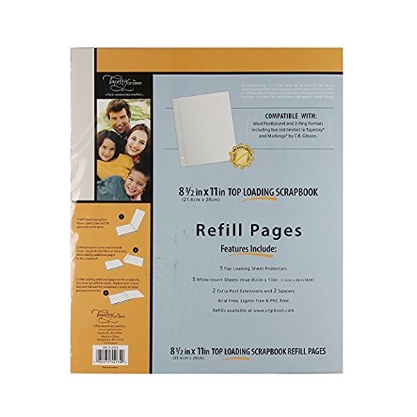 C.R. Gibson Scrapbook Top Loading Refill Pages, 3 Packs of