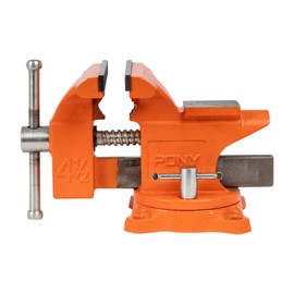 Pony Tools 24545 4-1/2in. Light Duty Bench Vise with Swivel Base, Orange