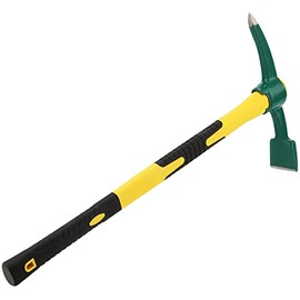 MOUYAT 23 Inch Large Pick Mattock Hoe, Garden Pick Axe Forged Steel Weeding Mattock Hoe Tool with Fiberglass Handle for Loosening Soil, Prospecting, Cultivating