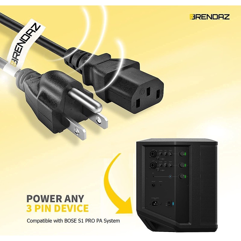 BRENDAZ - Cable de alimentación compatible con Bose S1 Pro,