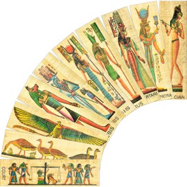 NileCart Pack of 10 Egyptian Papyrus Bookmarks Made in Egypt with Ancient Egyptian Gods,Egyptian Kings and Queens.