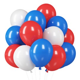 Red White and Blue Balloons, 12 Inch Red White Blue Balloons 4th of July Decorations Independence Day Decoration Red White Blue Latex Balloons for Independence Day Patriotic Labor Day Decoration