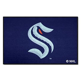 FANMATS 30077 Seattle Kraken Starter Mat Accent Rug - 19in. x 30in. | Sports Fan Home Decor Rug and Tailgating Mat - S Priamry Logo