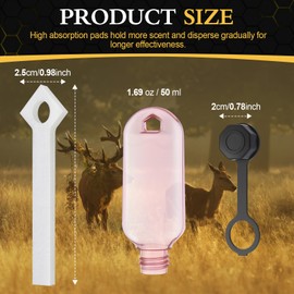 HappyAlley Hunt Scent Dispenser with Replacement Felts Strong Absorbing Deer Urine Wick for Hunting Doe Estrus Absorbing Wicks(6 Sets)