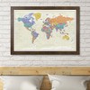 Push Pin Travel Maps - Tan Oceans World - Rustic