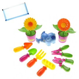 Omura Playset | Gardening Tools Playset for Kids | Bonus: Multi-Purpose #10 Size Pouch (Color May Vary)