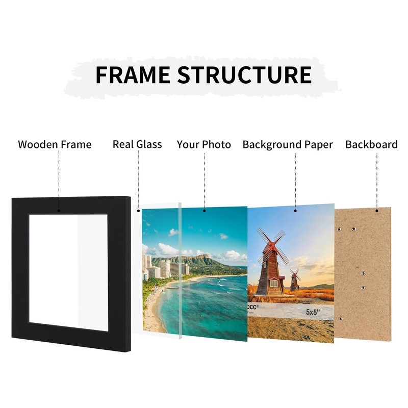 ccdcc 5x5 Collage Picture Frames Set of 2, Rustic Wooden
