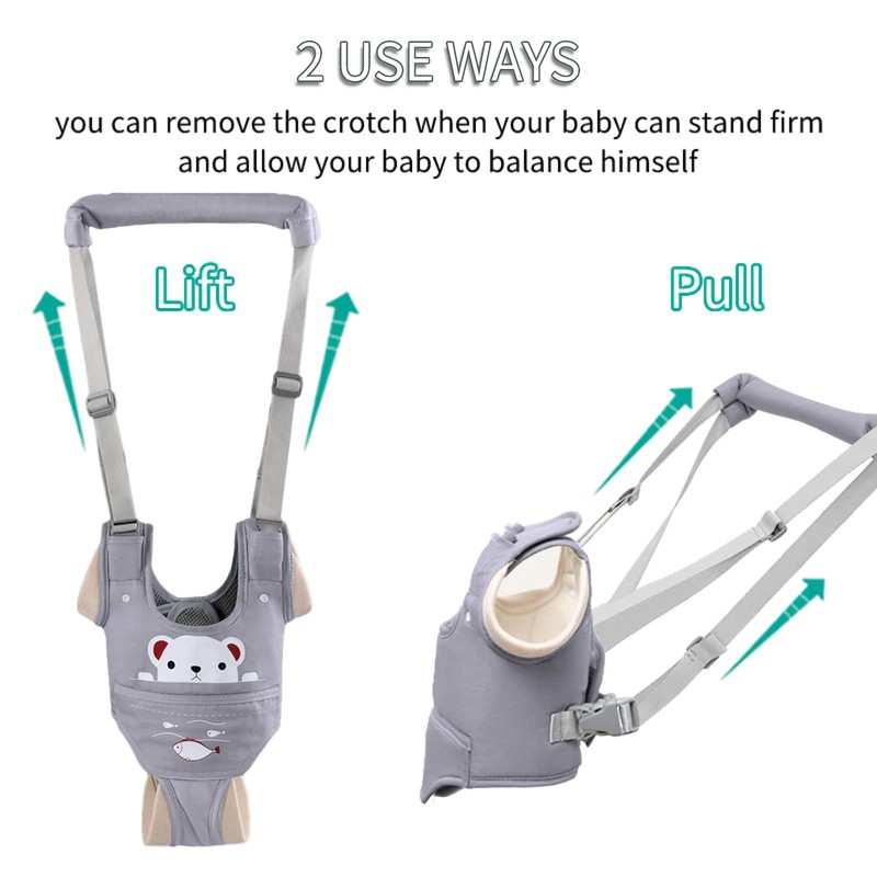 Huifen Arnés para caminar, ajustable para bebé, con entrepierna desmontable,