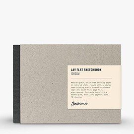 Jackson's : Lay-Flat Hardcover Sketchbook : 100gsm : 72 Sheets : 15x12cm (APX.6x5in) : Landscape
