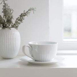 Kähler Hammershøi Legendary Timeless Coffee Cup with Saucer 25 cl White