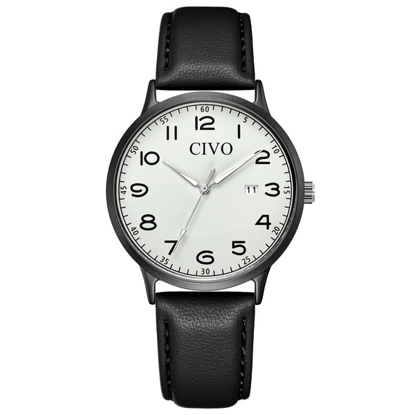 CIVO Watches Men's Women's Leather Bracelet Watch – Minimalist Design