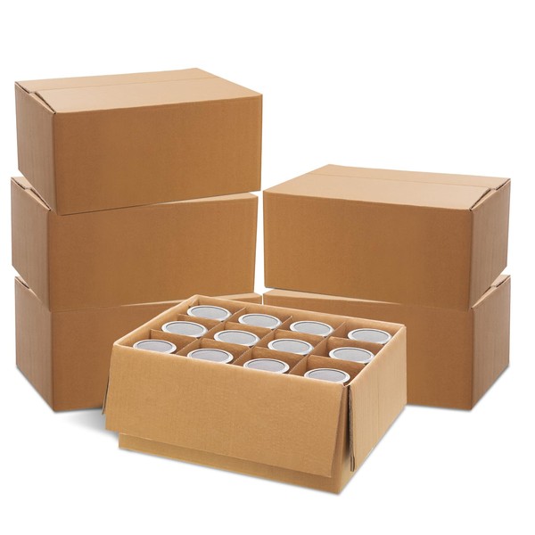 Hsei 6 Pcs Cardboard Canning Jar Storage Boxes 12 Cells