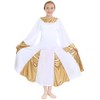 Danzcue Vestido de alboroto para niñas, Ajuste y llamarada., blanco-dorado,