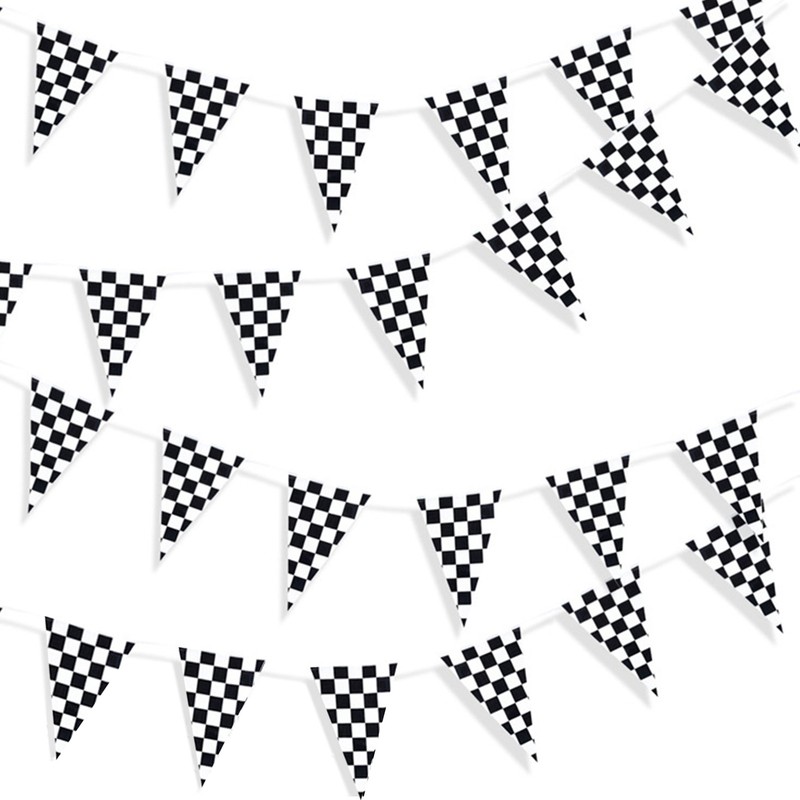 60m PE Black and White Checkered Racing Flag F1 Racing