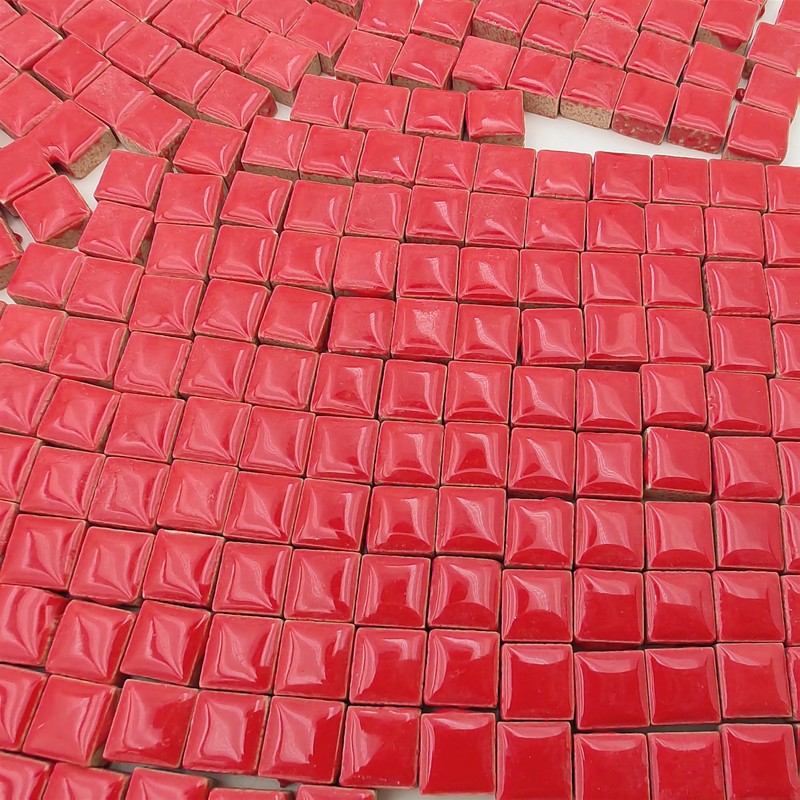 500PCS / 1.1LB Square Ceramic Mosaic Tiles, 0.4 x 0.4