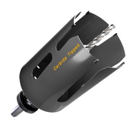 PLG2SUPT Carbide Tipped Hole Saw Cutter 4-3/4” 121mm for Thick Wall, Roof, 6.6” Deep Cutting with Arbor for Multi Purpose, Hard Wood, Hardy Plank, MDF, Wall Tile, Air Brick,