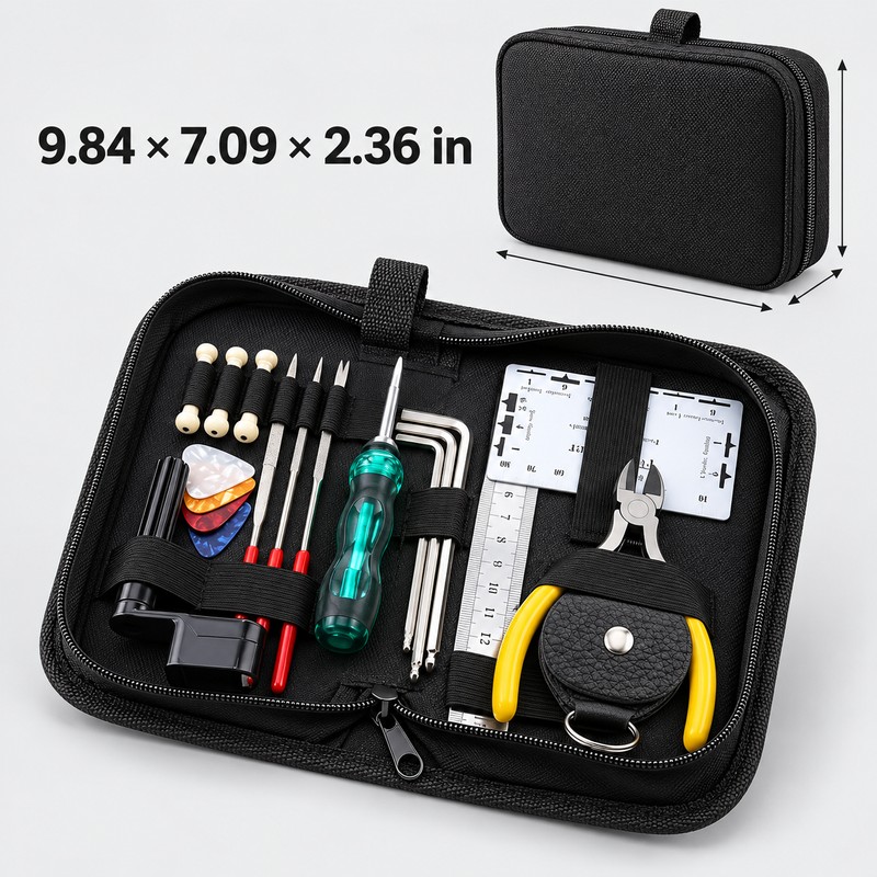 25/30-Piece Guitar Repair Tool Kit – Multi-Functional Guitar Maintenance Toolbox