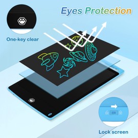 2 Pack LCD Writing Tablet, Electronic Drawing Writing Board, Erasable Drawing Doodle Board, Doodle Pad Toys for Kids Adults Learning & Education, 8.5IN(Blue+Pink)