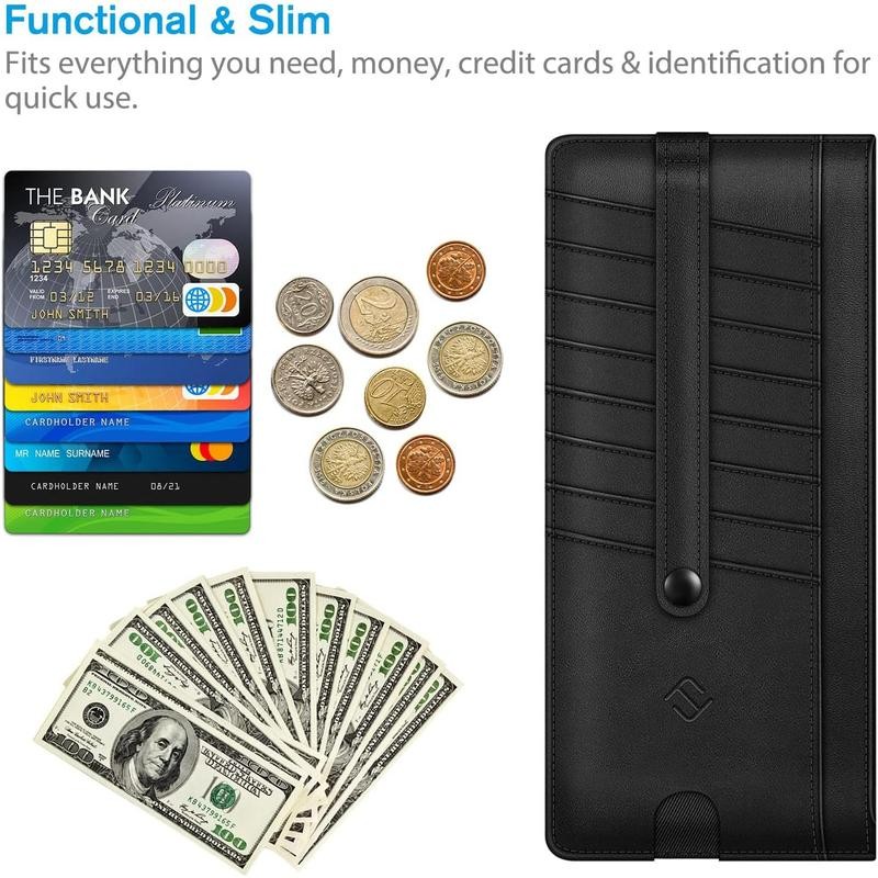 Slim Credit Card Wallet Holder Change Pouch, RFID Blocking Business