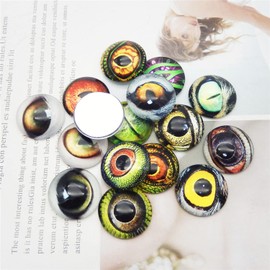 30MM 20PCS Owl Snake Lizard Animal Eyes Glass Cabochon for Clay Doll Making Sculptures Props Craft DIY Findings Jewelry Making 1.18 inches