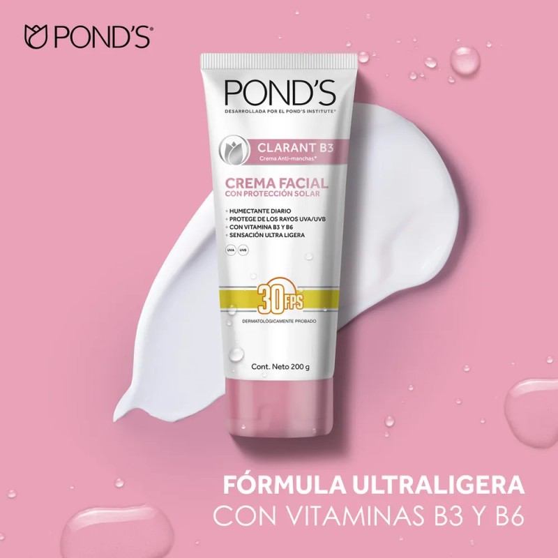 Crema Facial Pond's Clarant B3 Con Protección Solar, De 200g
