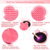 TailaiMei 2 Pack Makeup Brush Cleaning Mat with Color Removal