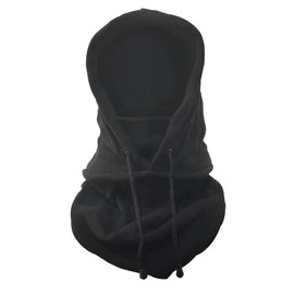 Wanghd Warm Fleece Ski Mask Riding Windproof Ski Headgear, Winter Sports Hat, Cold Weather Hood, Hood for Winter, Travel Warm Hat (Black)
