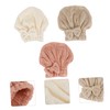 OATIPHO 3Pcs Absorbent Hair Towel Wrap Soft Coral Fleece Hair