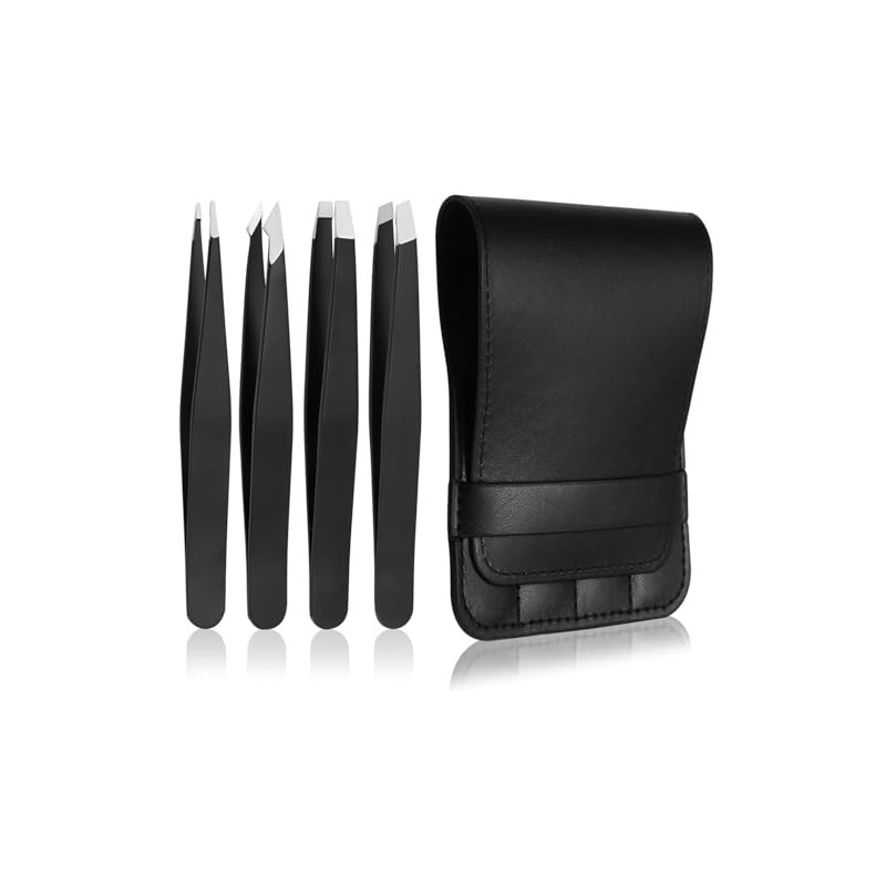 Jasinber Set de 4 Pinzas profesional de acero inoxidable para