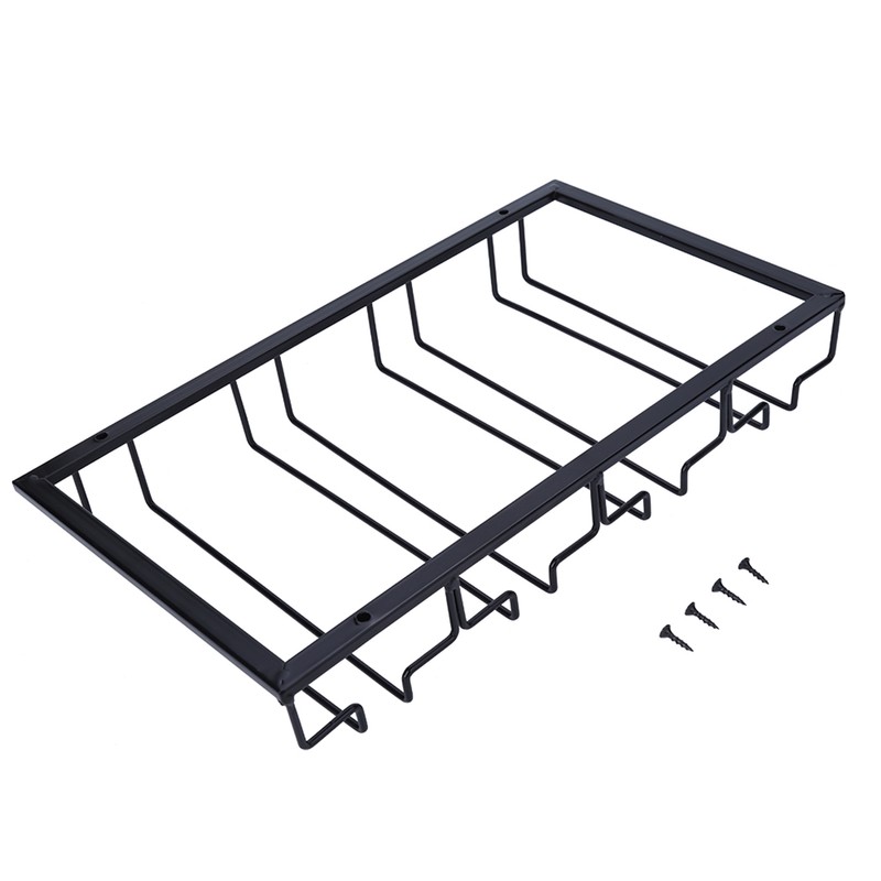 Black Wine Glass Storage Rack Organizer Hanger Holder Kitchen Bar