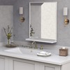 ANYHI 20"x24" Bathroom Wall Mirror with Shelf, White Bathroom Mirror