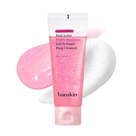 Hanskin PDRN Hyaluron Gel a espuma limpiador de preparación – 200,000 ppm vegano Pink Lotus PDRN Face Wash | Limpiador hidratante de bajo pH para una 